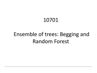 Random Forest  Bagging  Bagging or bootstrap aggregation a technique for  reducing the variance