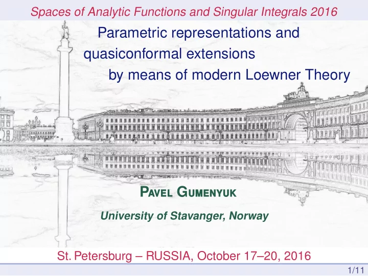 parametric representations and quasiconformal extensions