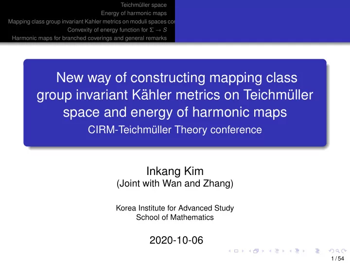 new way of constructing mapping class group invariant k