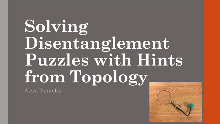 solving disentanglement