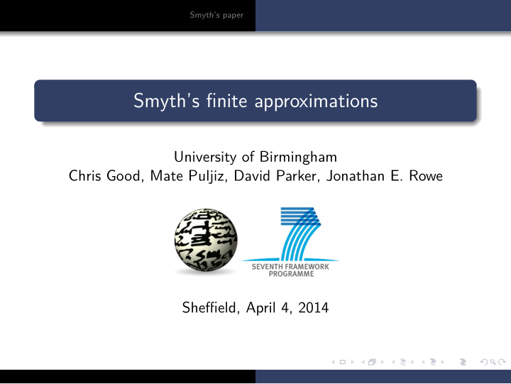 smyth s finite approximations