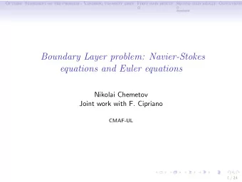 Boundary Layer problem: Navier-Stokes  equations and Euler equations  Nikolai Chemetov  Joint work