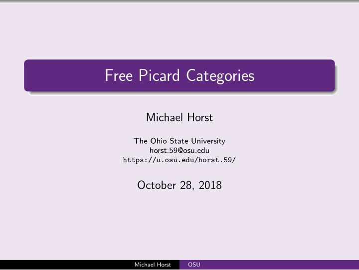 free picard categories