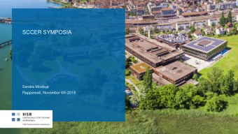 SCCER SYMPOSIA  Sandra Moebus  Rapperswil, November 6th 2018  Aim of this talk  Contribution