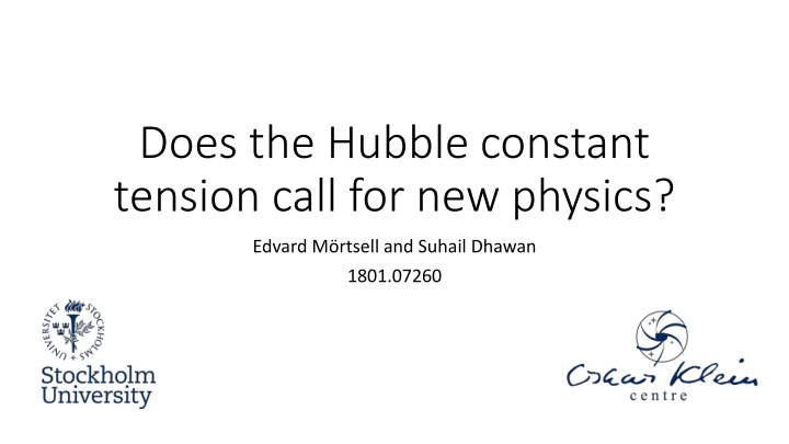 does the hubble constant tension call for new physics