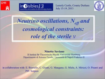 role of the sterile   Ninetta Saviano  II Institut fr Theoretische Physik, Universitt