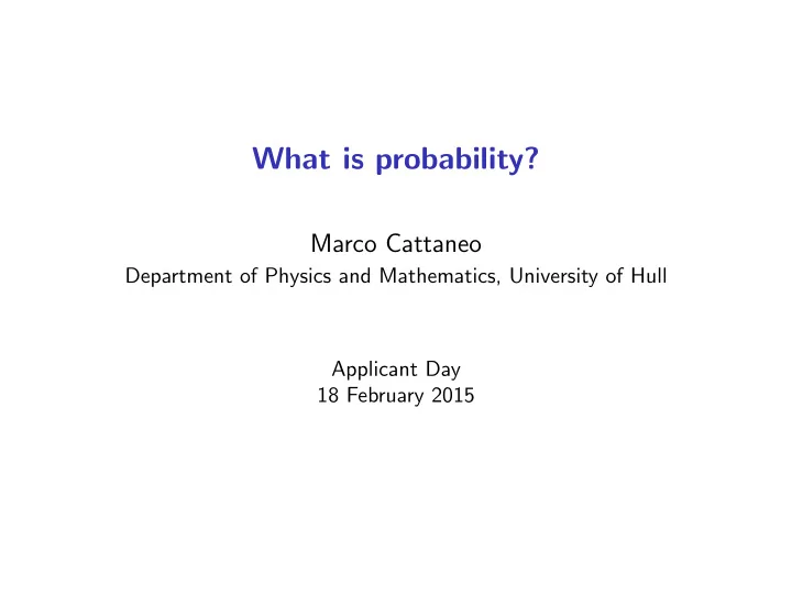 what is probability