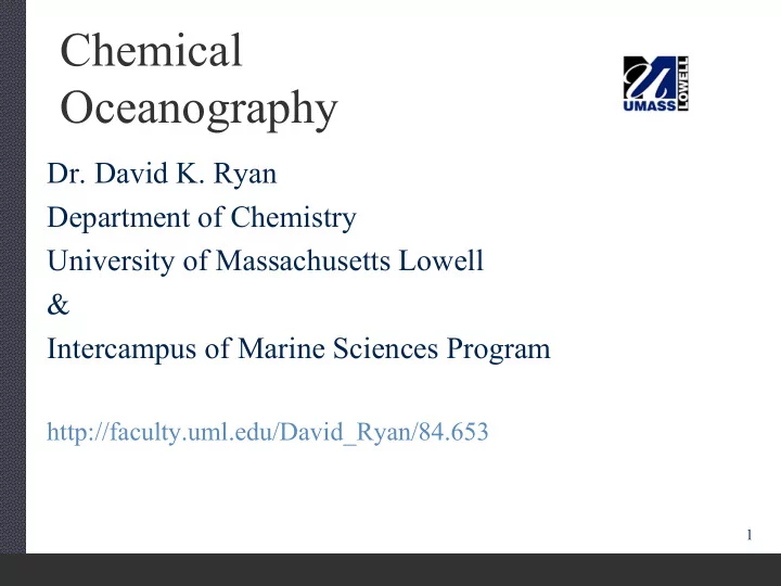chemical oceanography