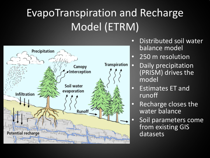 evapotranspiration and recharge model etrm