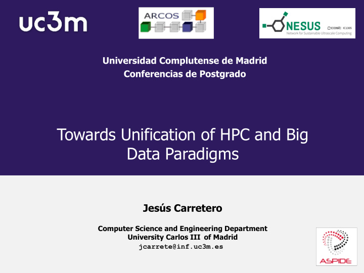 towards unification of hpc and big data paradigms