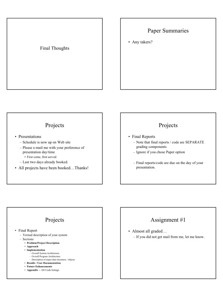 paper summaries