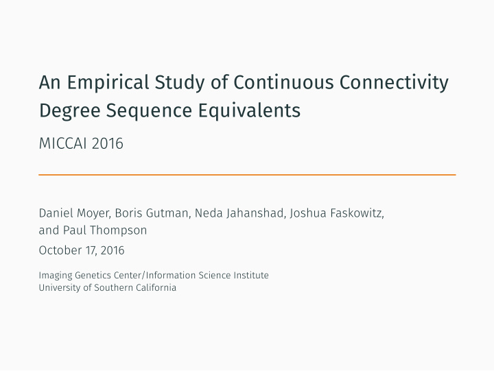 an empirical study of continuous connectivity degree