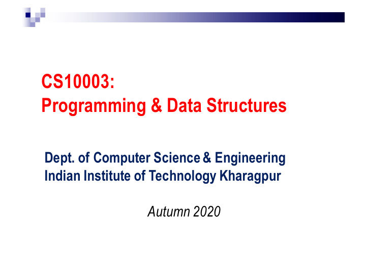 cs10003 programming data structures