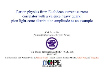Parton physics from Euclidean current-current  correlator with a valence heavy quark:  pion