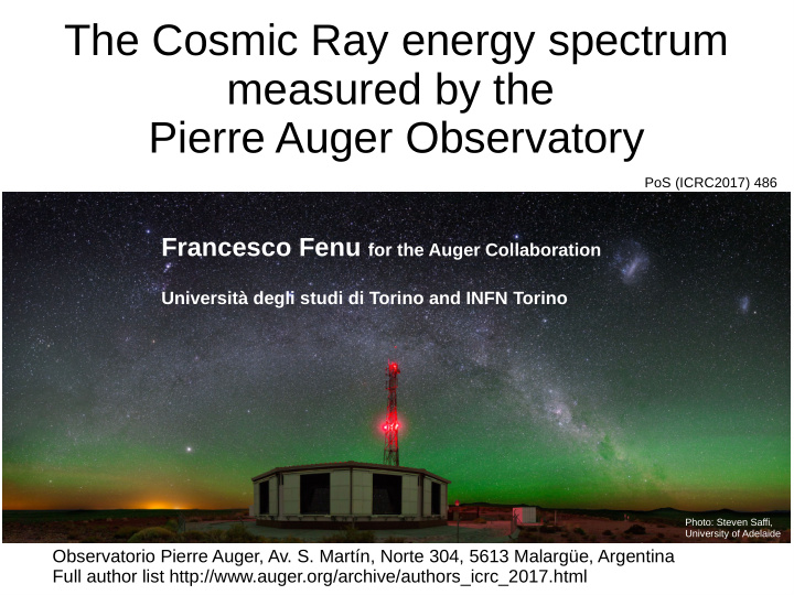 the cosmic ray energy spectrum measured by the pierre