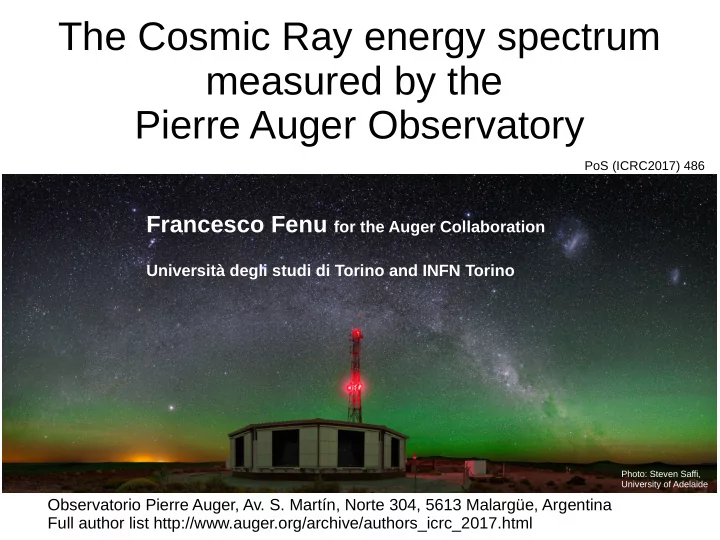 the cosmic ray energy spectrum measured by the pierre