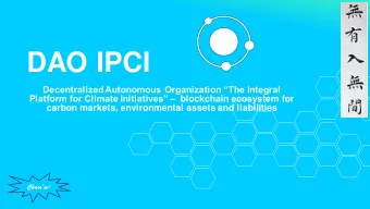 DAO IPCI  Decentralized Autonomous Organization The Integral Platform for Climate Initiatives