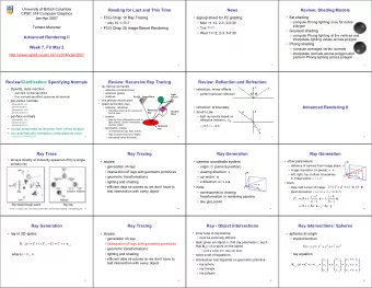 Light   if no normals specified, assumes all identical   shadows  Eye  Image Plane