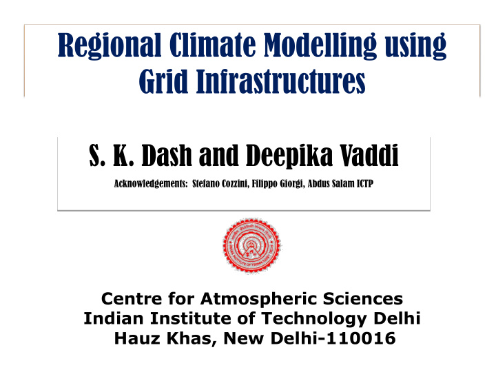 regional climate modelling using