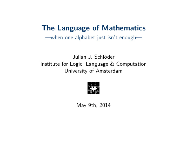 the language of mathematics