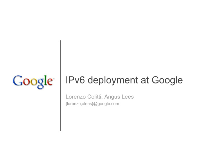 ipv6 deployment at google