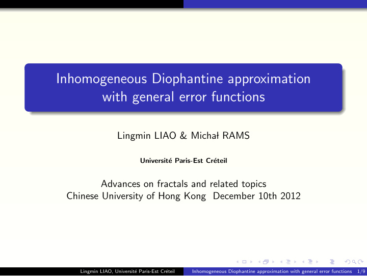 inhomogeneous diophantine approximation with general
