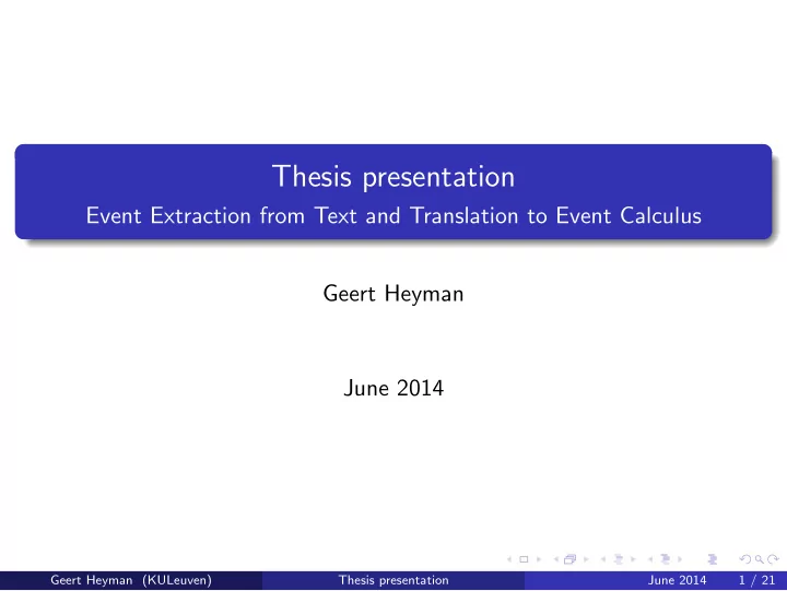 thesis presentation