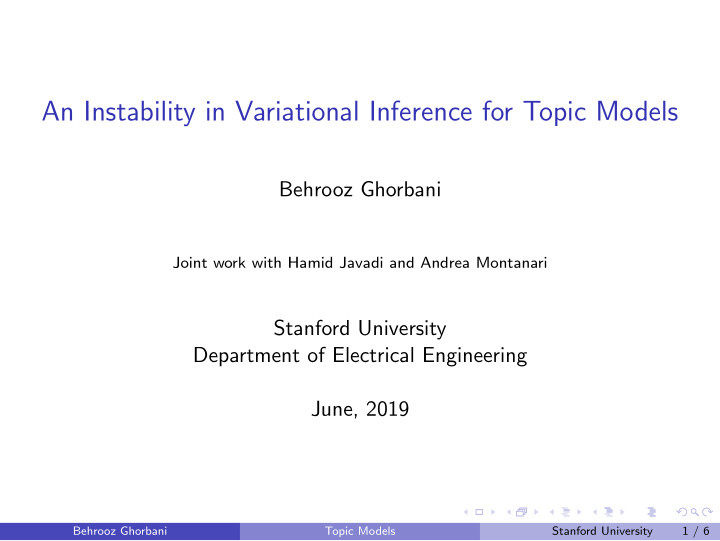 an instability in variational inference for topic models