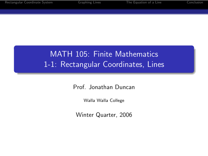 math 105 finite mathematics 1 1 rectangular coordinates