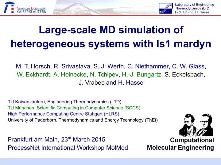 large scale md simulation of heterogeneous systems with