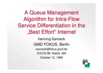 A Queue Management  A Queue Management  Algorithm for Intra-  -Flow  Flow  Algorithm for Intra