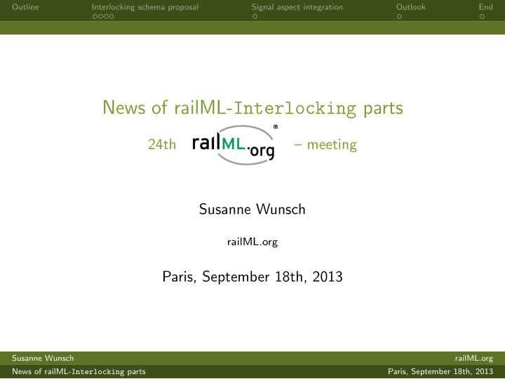 news of railml interlocking parts