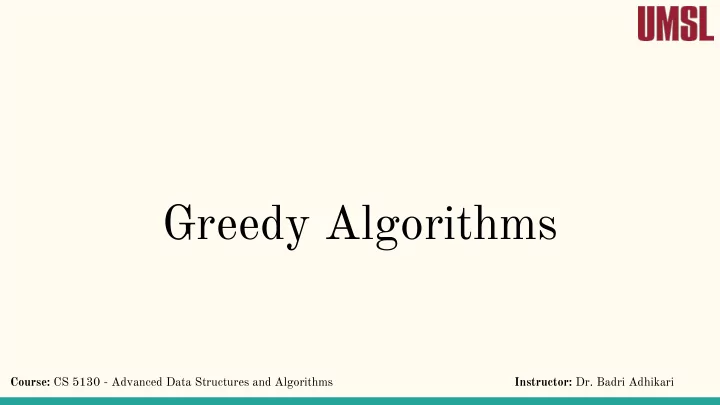 greedy algorithms