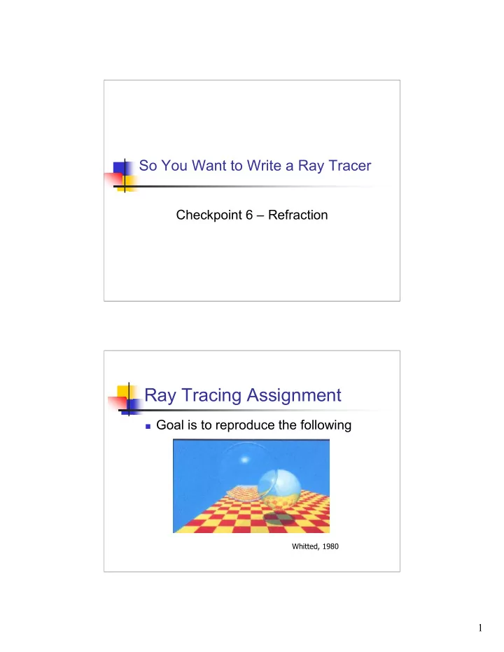 ray tracing assignment