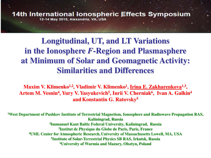 longitudinal ut and lt variations in the ionosphere f