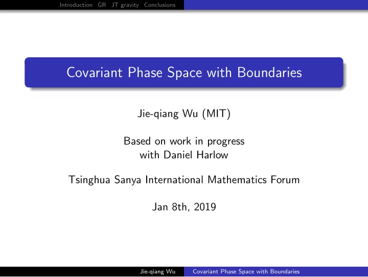covariant phase space with boundaries