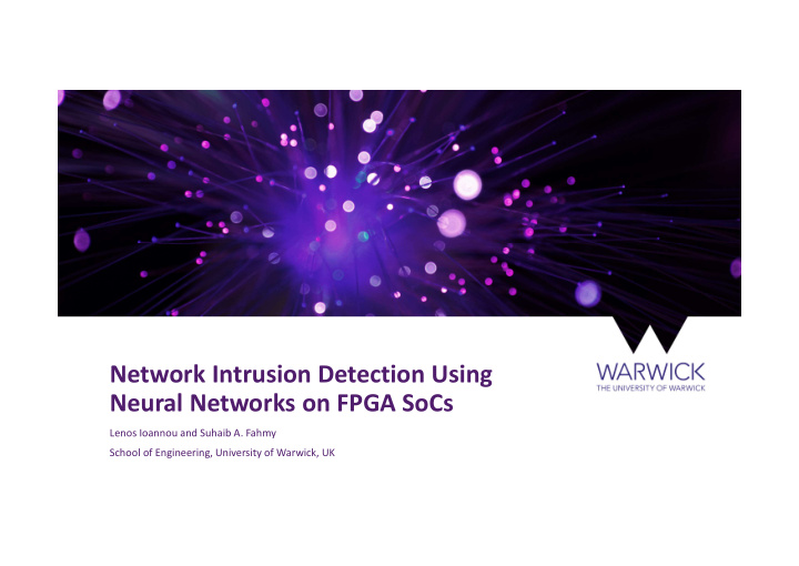 network intrusion detection using neural networks on fpga