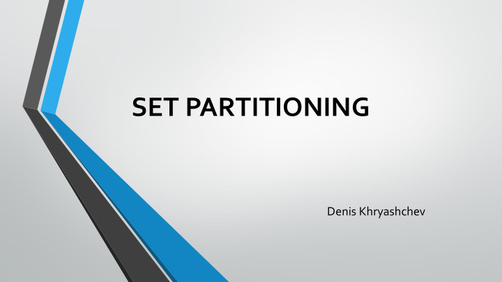 set partitioning