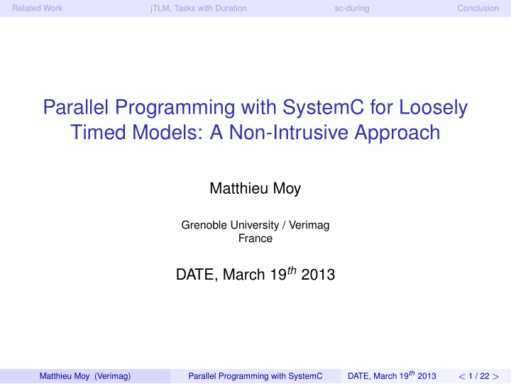 parallel programming with systemc for loosely timed