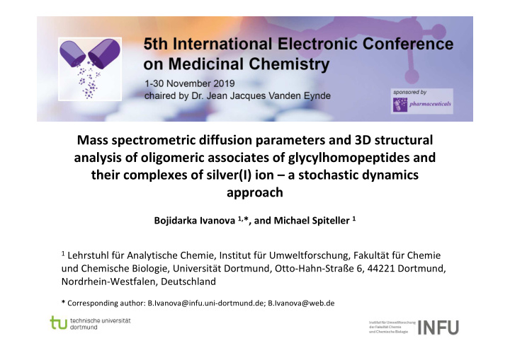 mass spectrometric diffusion parameters and 3d structural