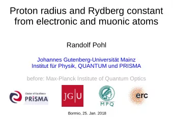Proton radius and Rydberg constant  from electronic and muonic atoms  Randolf Pohl  Johannes