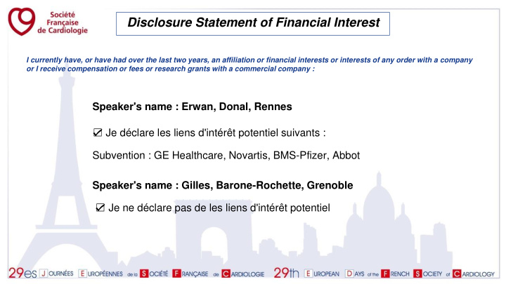 disclosure statement of financial interest