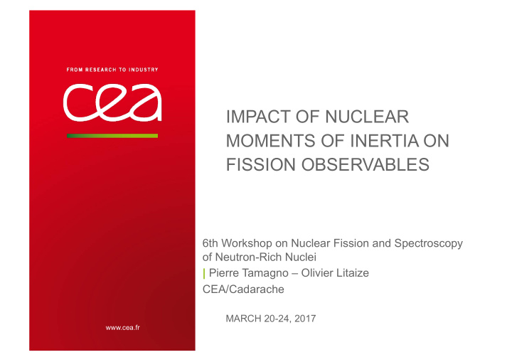 impact of nuclear moments of inertia on fission