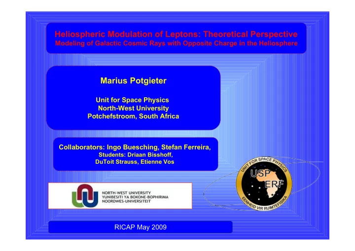 heliospheric modulation of leptons theoretical perspective