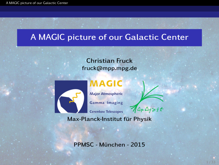 a magic picture of our galactic center