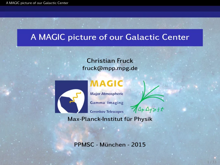 a magic picture of our galactic center