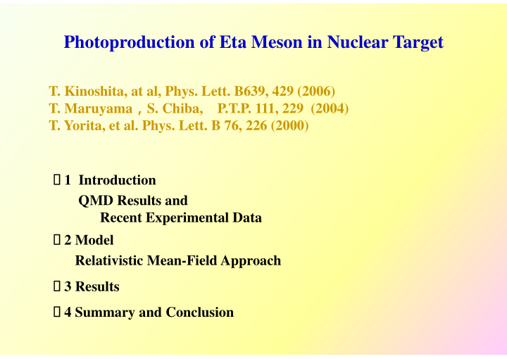 photoproduction of eta meson in nuclear target