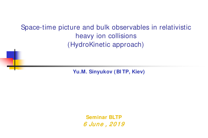 space time picture and bulk observables in relativistic