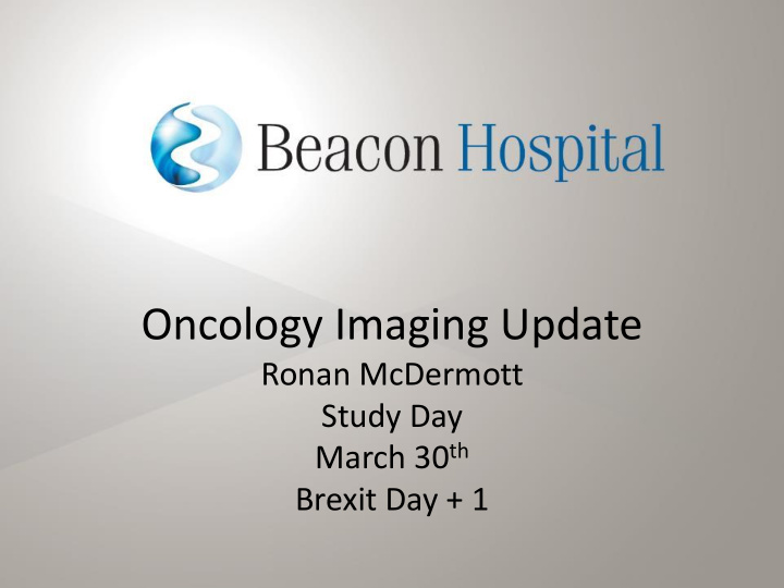 oncology imaging update
