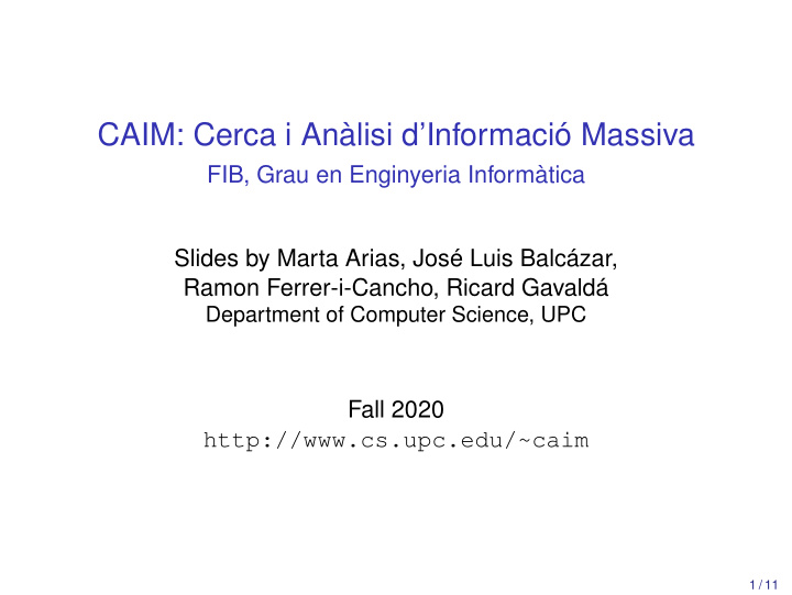 caim cerca i an lisi d informaci massiva